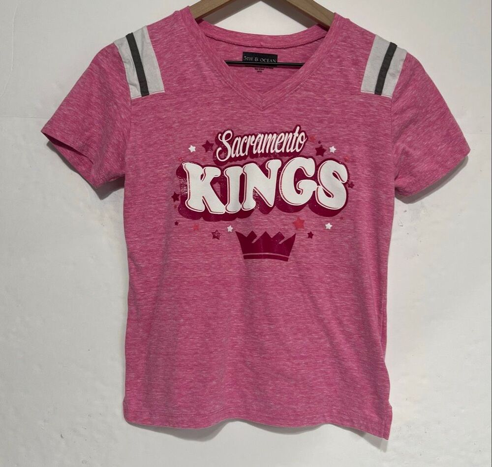 5th And Ocean Pink Sacramento Kings Tee Girls Size XL (14/16)